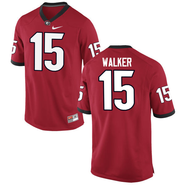 Men Georgia Bulldogs #15 DAndre Walker College Football Jerseys-Red - Click Image to Close